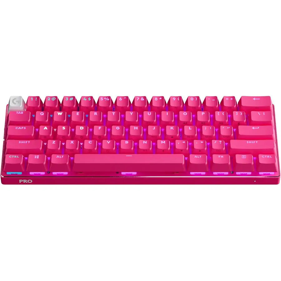 Logitech PRO X 60 Wireless 60% Gaming Keyboard- Optical Switches | Magenta | US International Tactile | 920-011949