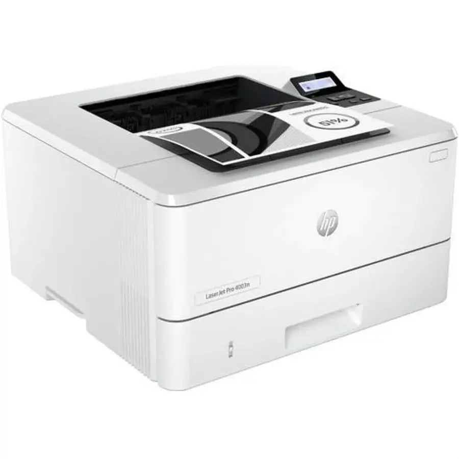 HP LaserJet Pro 4003n Printer, Monochrome Laser, Up to 40 ppm, 1200 x 1200 dpi, 100+250-Sheet Input, 150-Sheet Output, 2-Line Backlit LCD