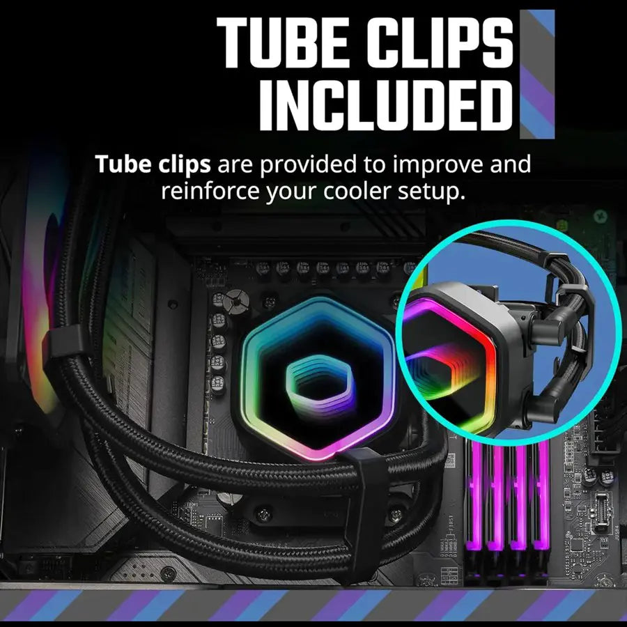 Cooler Master MasterLiquid Core II 360 Liquid CPU AIO Cooler, 360mm Radiator, 3X ARGB PWM Fans 650 To 1,750, Infinity Mirror Dual-Chamber Pump, AMD AM5 and AM4 and Intel LGA 1851 and 1700, Black, MLW-D36M-A18PA-R1