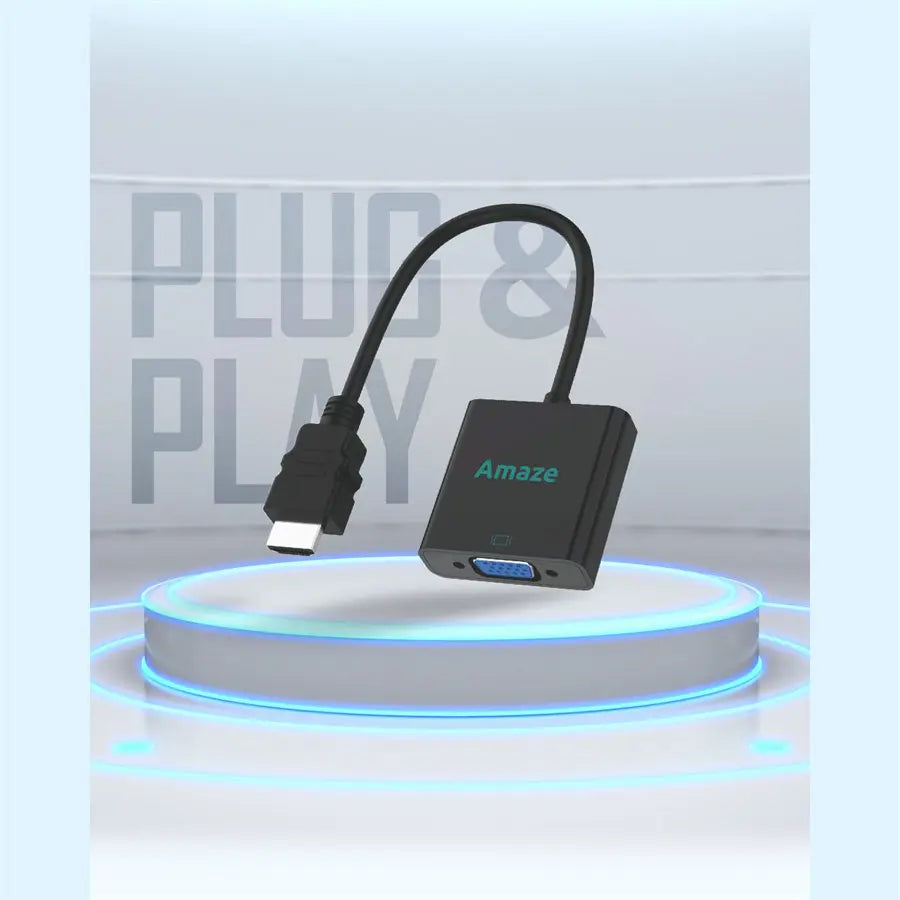 AMAZE HDMI to VGA Adapter A822 1080P Resolution Plug & Play