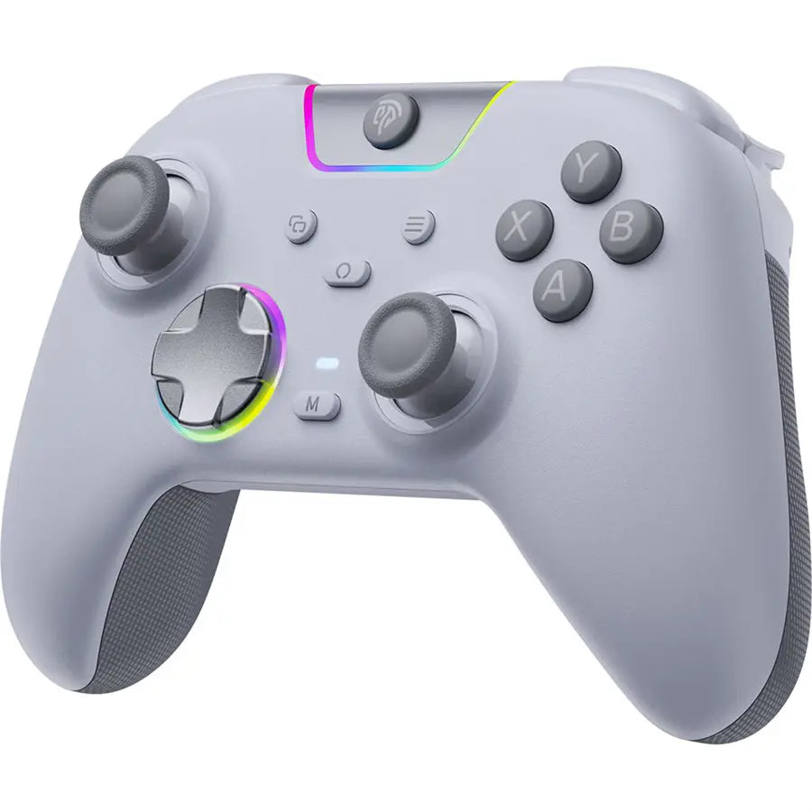 EasySMX X05Pro Wireless Gaming Controller, Hall Effect Joysticks, Dual-Stage Triggers, 4-Zone Vibration, 8-Way D-Pad, RGB Lighting, Multiplatform, White