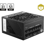 MSI MPG A850G PCIE5 850W Power Supply, Full Modular, 80+ Gold, Active PFC, Japanese 105C Capacitors, Flat Cables