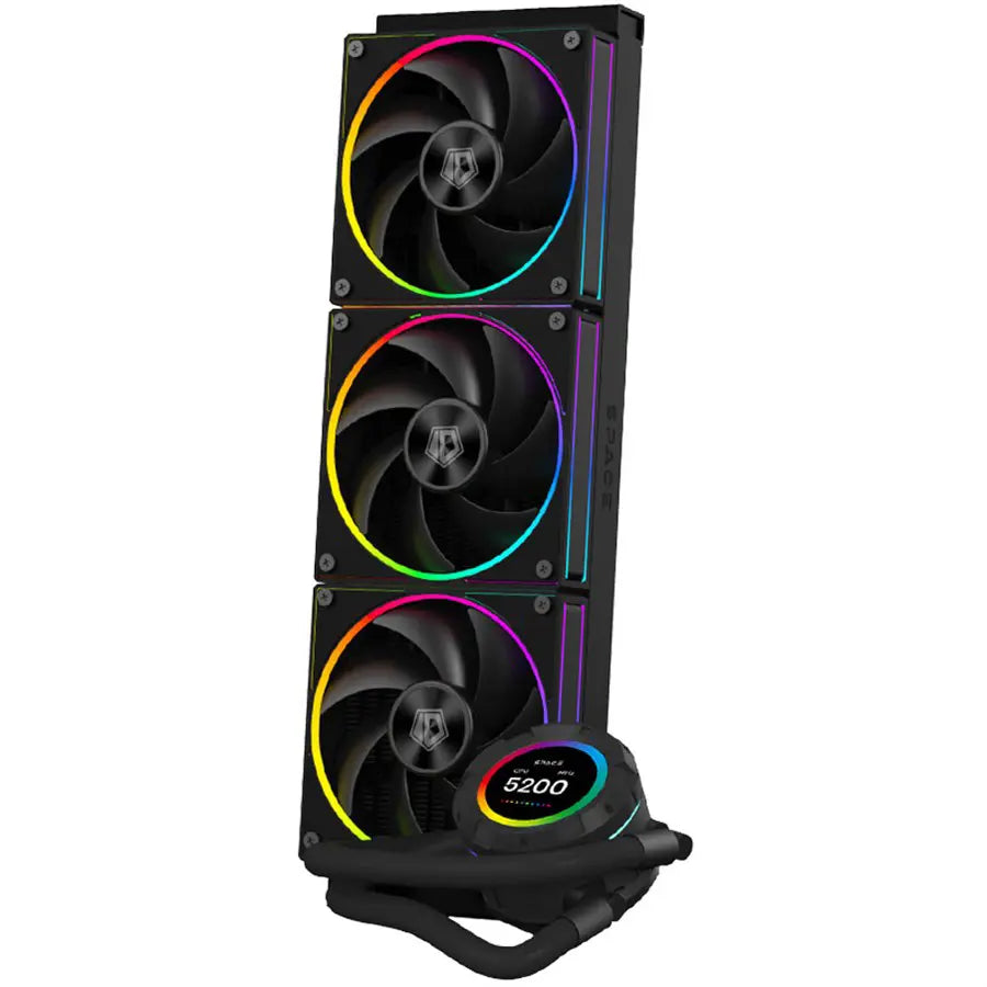 ID-Cooling SL360 LCD AIO Liquid CPU Cooler, 360mm Radiator, 2.1' LCD Display, AF-127-ARGB Fans, Copper Cold Plate