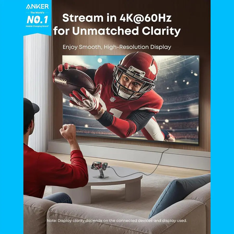 Anker Nano HDMI To USB C Cable 3ft, 4K@60Hz HDR, Thunderbolt 5/4/3 Compatible, A87E0H11