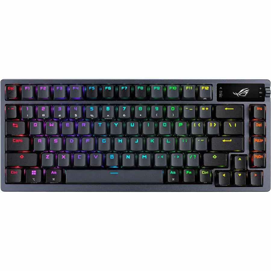 Asus ROG Azoth Gaming Custom Keyboard with 75 Keyboard Form Factor, PBT Keycaps, RGB-Black, ROG NX Red Switches