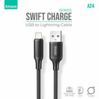 Amaze A24 Swift Series USB to Lightning Cable 2.4A Fast Charging, 1m Length, Apple Compatible