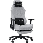 Anda Seat Luna Pro Large Gaming Chair With Footrest, Ergonomic Reclining Design, Fabric, Heavy Duty Neck and Back Support, Grey Fabric | Free Shipping