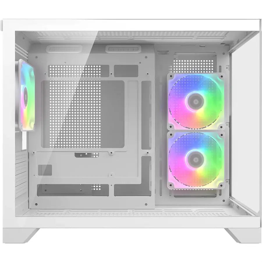 Cougar FV150 Mini RGB PC Case Mini Tower, Dual Chamber Design, Supports Up To 400mm GPU, Supports Up To 360mm AIO, White