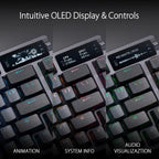 Asus ROG Azoth Gaming Custom Keyboard with 75 Keyboard Form Factor, PBT Keycaps, RGB-Black, ROG NX Red Switches
