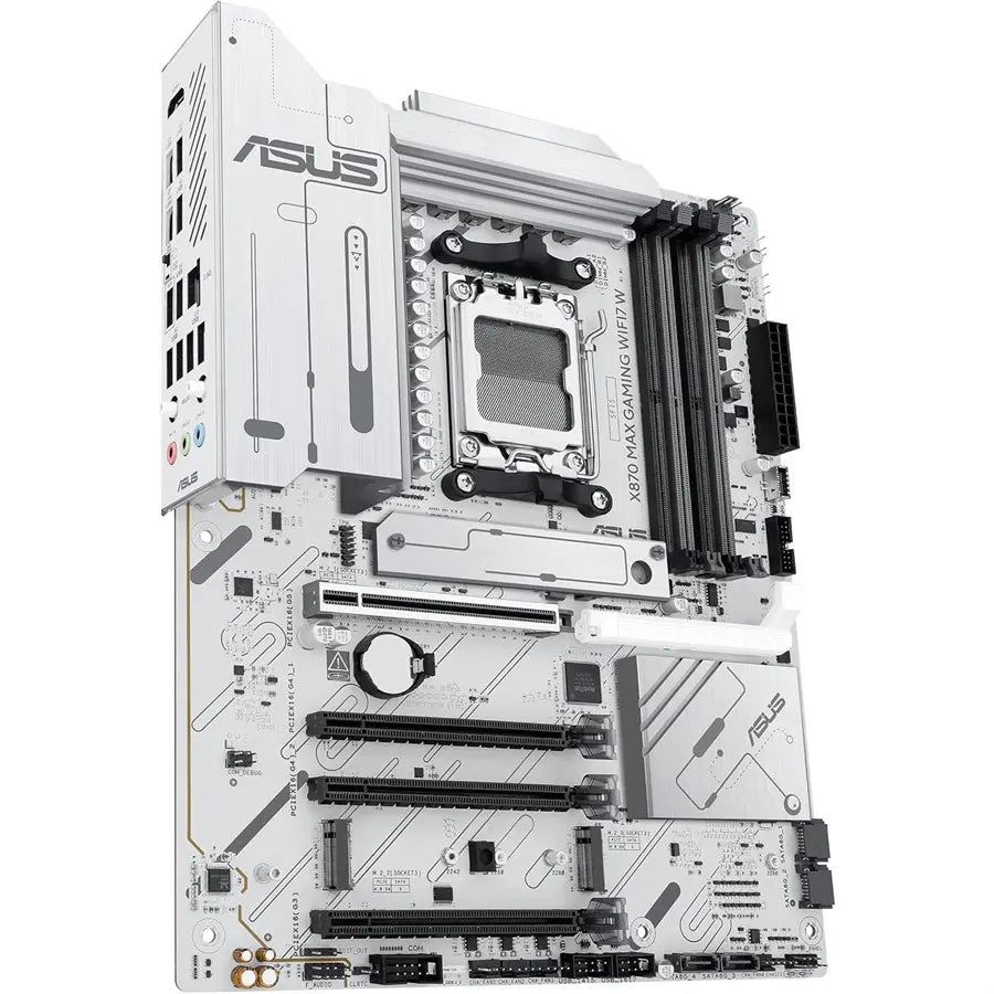 ASUS X870 MAX GAMING WIFI7 W AMD AM5 ATX Motherboard, DDR5, PCIe5.0 x16 Q-Release, 3x M.2, USB4 Type-C, 2.5Gb LAN, Aura Sync, White