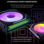 Lian Li UNI Fan SL-Infinity Wireless 120 Triple Pack Black, 2.4GHz Wireless, ARGB, Infinity Mirror, Low Noise, Controller Included