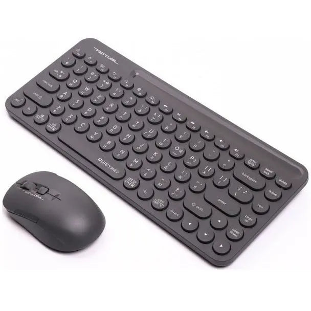 A4Tech FG3200 Air2 Wireless Combo Desktop Set, QuietKey Keyboard & Air Mouse, Grey