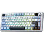 Aula F75 Max Wireless Mechanical Keyboard, 75% Layout, TFT Screen, Knob, Hot Swappable, RGB Backlight, Tri-Mode, Blue White Dark Purple