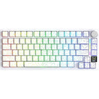 ATTACK SHARK X820 Ultra 75% Wireless Gaming Mechanical Keyboard, Hot-Swappable Gasket Mount, RGB Backlit, Bluetooth 2.4G Wired Tri-Mode, Smart TFT Display and Knob, QMK Driver, Gift Switch, White Contour