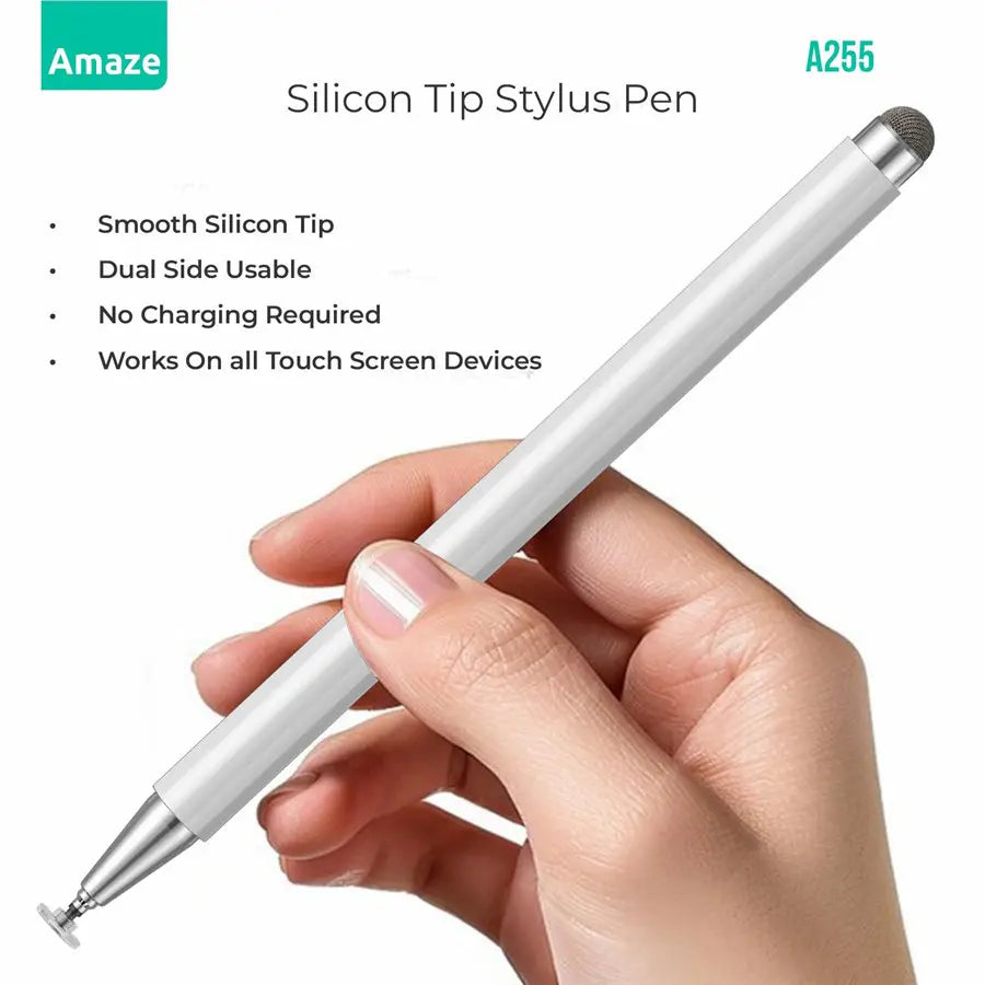 AMAZE Twin-Tip Universal Stylus Pen A255 Black and Silver