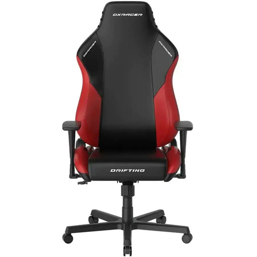 DXRacer Drifting Series Gaming Chair, Racing Style, Cooling Gel Headrest, Lumbar Pillow, 3D Armrests, 90-135 Degree Recline, EPU Leatherette, Black Red, Regular / L