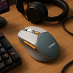 Amaze Probus A725 Wireless Mouse, Triple Connection 2xBluetooth and 2.4GHz, Adjustable 800/1200/1600 DPI, 6 Buttons, Silent Touch, Rechargeable Type-C, 82g, RGB Lights