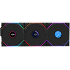 Lian Li UNI Fan TL LCD Wireless 120 Triple Pack Black, 2.4GHz Wireless, ARGB, Infinity Mirror, 1.6 Inch LCD, Controller Included