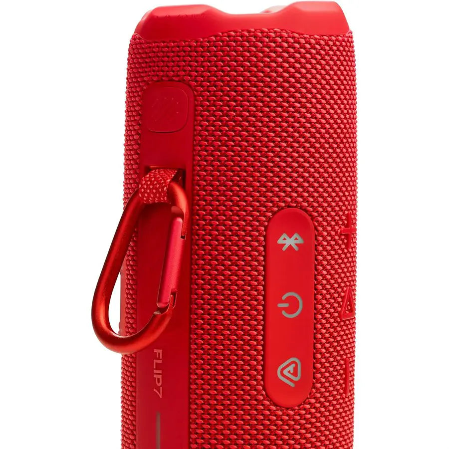 JBL Flip 7 Portable Bluetooth Speaker Red JBLFLIP7RED, AI Sound Boost, 25W Woofer, 10W Tweeter, Up To 16 Hours Playtime, Auracast Multi-Speaker