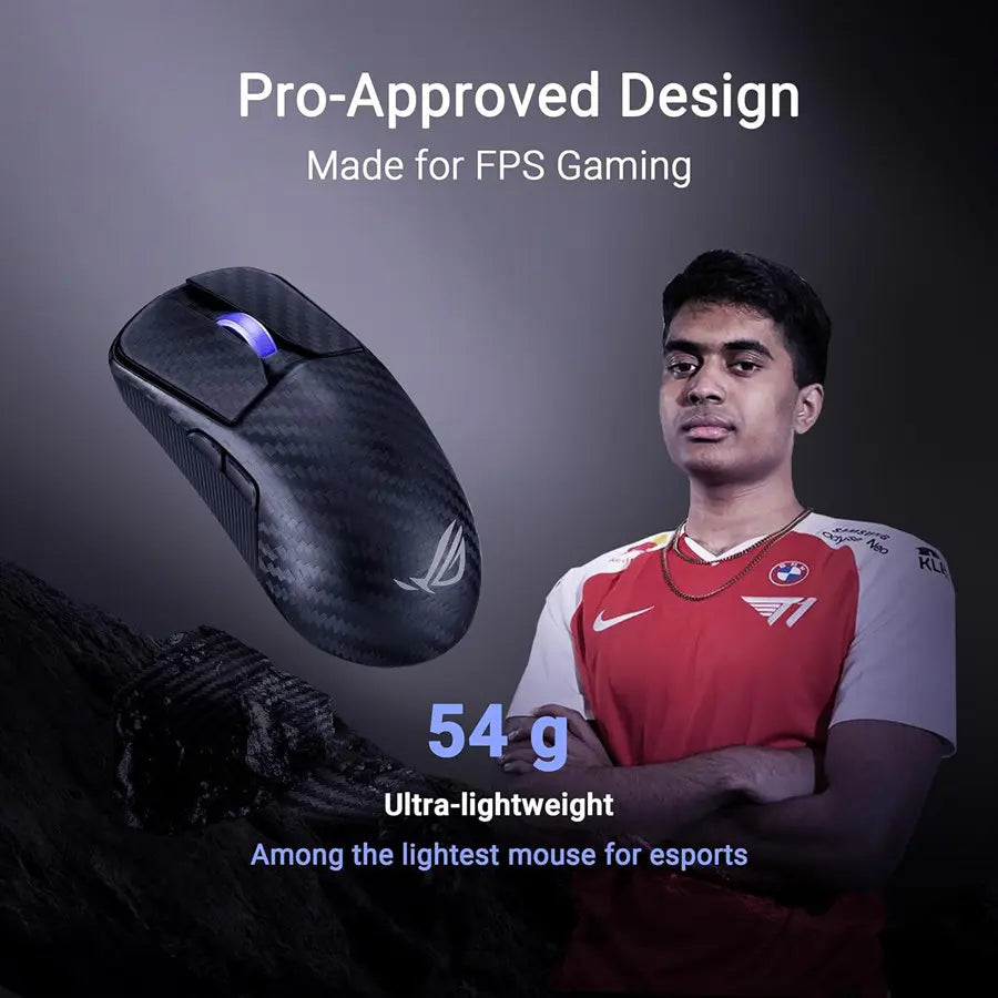 ASUS ROG Harpe Ace Extreme P718 - Wireless Gaming Mouse, Carbon Fiber Build, 47g Ultra-Lightweight, 42K DPI AimPoint Pro Sensor, Optical Switches, 8000Hz Polling, Black