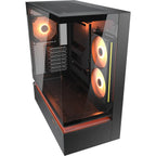 Cougar CFV235 PC Case, Central Floating Ventilation, Aurora RGB Lighting, Unity 240 ARGB Fans, Supports Up To 430mm GPU, Glass Front Panel, Black
