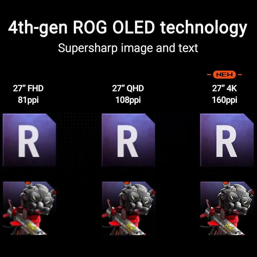 ASUS ROG Swift OLED PG27UCDM 27" 4K QD-OLED Gaming Monitor, 3840×2160 UHD, 240 Hz Refresh Rate, 0.03 ms (GTG), 4th-Gen QD-OLED