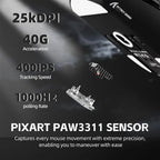 ATTACK SHARK G3PRO Tri-Mode Wireless Gaming Mouse With Charge Dock, 25000 DPI, PixArt PAW3311 Sensor, Broadcom Esport MCU, Omron Switches, Ultra Lightweight 59g, Black