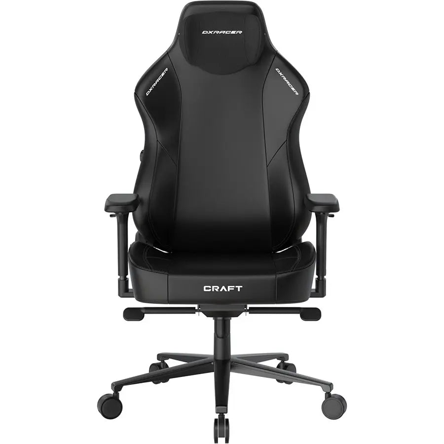 Dxracer CRAFT Series Cloud Comfort Gaming Chair, CloudSense Layered Sponge, Zero-Pressure Headrest, 2D Lumbar Support, 4D Armrests, 15° Rocking, Black, Plus/XL
