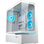 Cougar CFV235 PC Case, Central Floating Ventilation, Aurora RGB Lighting, Unity 240 ARGB Fans, Supports Up To 430mm GPU, Glass Front Panel, White