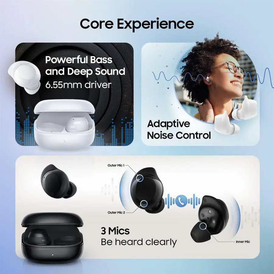 Samsung Galaxy Buds Core True Wireless Bluetooth Earbuds, Bluetooth 5.4, Active Noise Cancellation, Up To 35h, SM-R410, Black