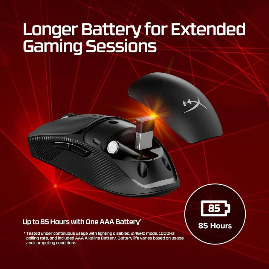 HyperX Pulsefire Fuse Wireless Gaming Mouse 12000 DPI RGB Lighting Black 75g A1KY6AA