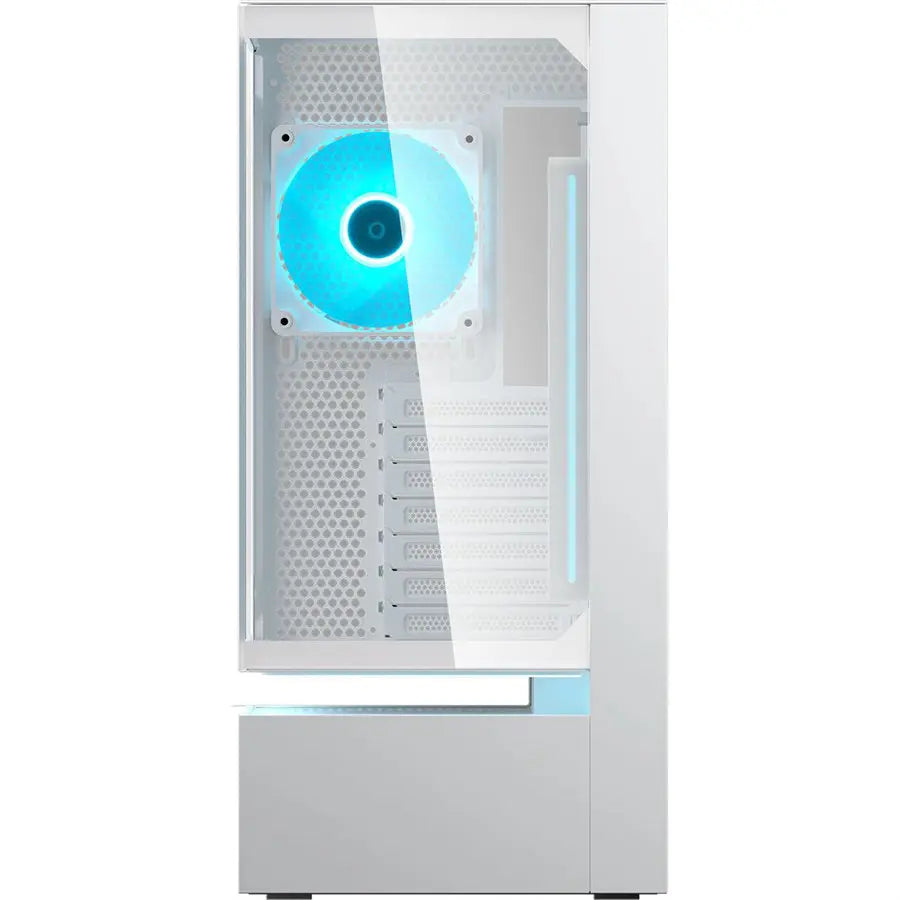 Cougar CFV235 PC Case, Central Floating Ventilation, Aurora RGB Lighting, Unity 240 ARGB Fans, Supports Up To 430mm GPU, Glass Front Panel, White