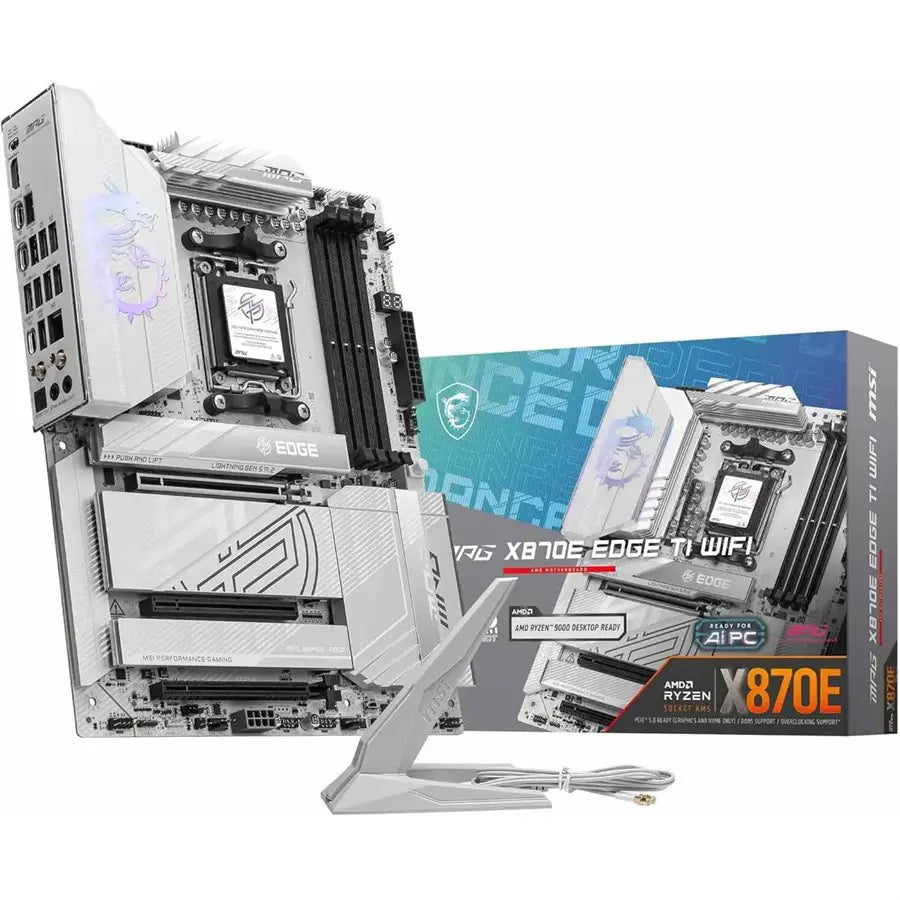 MSI MPG X870E EDGE TI WIFI Motherboard, DDR5 8400+MT/s, PCIe 5.0, USB4, 5G LAN, Wi-Fi 7