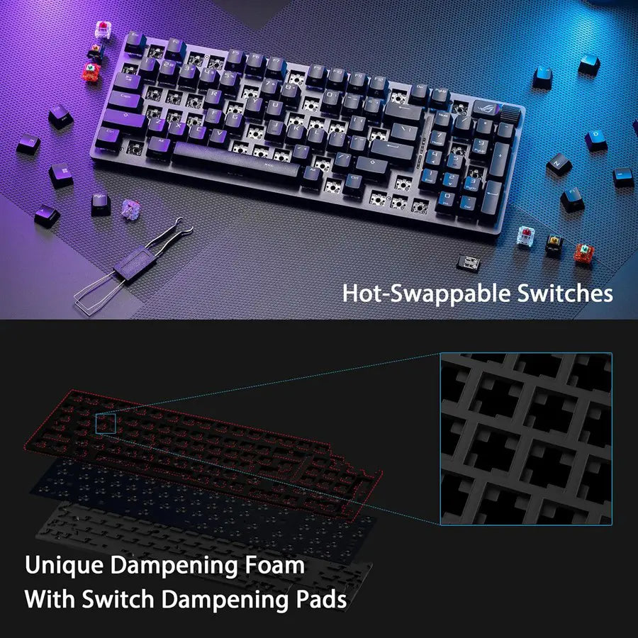 Asus ROG Strix Scope II 96 Wireless Gaming Keyboard Black, NX Snow Switches