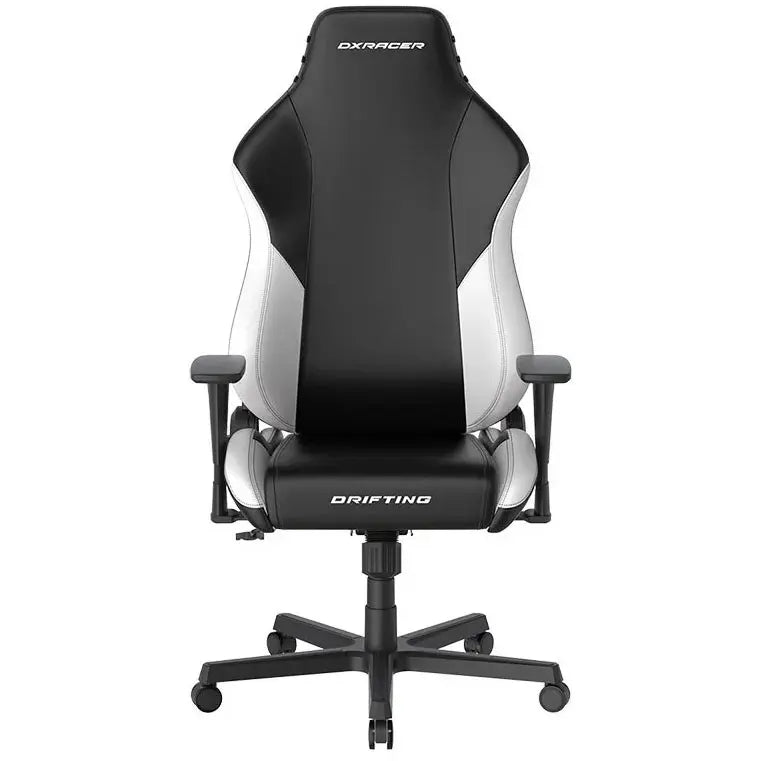DXRacer Drifting Series Gaming Chair, Racing Style, Cooling Gel Headrest, Lumbar Pillow, 3D Armrests, 90-135 Degree Recline, EPU Leatherette, Black White, Regular / L
