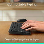 Logitech MK250 Compact Bluetooth Wireless Combo 920-013559, Smooth Optical Tracking 1000DPI, 10m Range, 12-Month Battery Life, Graphite