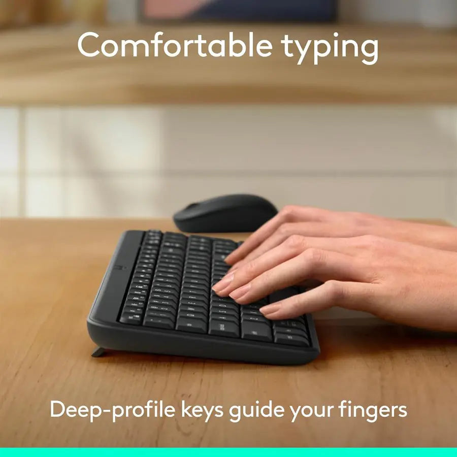 Logitech MK250 Compact Bluetooth Wireless Combo 920-013559, Smooth Optical Tracking 1000DPI, 10m Range, 12-Month Battery Life, Graphite