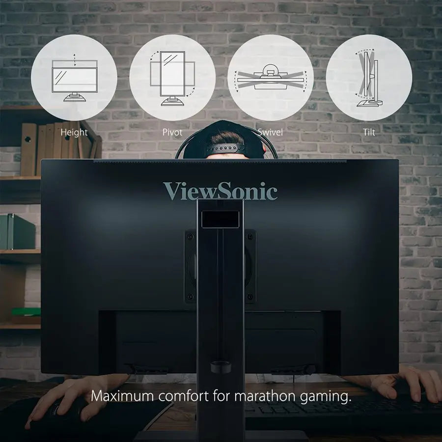 ViewSonic XG2431 Gaming Monitor, 24' FHD 1920x1080, 240Hz, 0.5ms MPRT, Fast IPS, HDR10, FreeSync Premium and G-Sync Compatible, Black