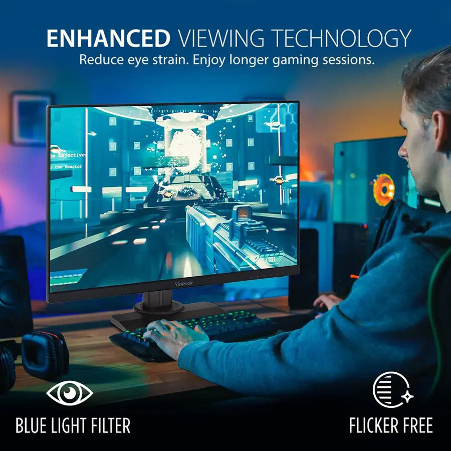 ViewSonic XG2431 Gaming Monitor, 24' FHD 1920x1080, 240Hz, 0.5ms MPRT, Fast IPS, HDR10, FreeSync Premium and G-Sync Compatible, Black