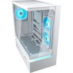 Cougar CFV235 PC Case, Central Floating Ventilation, Aurora RGB Lighting, Unity 240 ARGB Fans, Supports Up To 430mm GPU, Glass Front Panel, White
