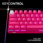 Logitech PRO X 60 Wireless 60% Gaming Keyboard- Optical Switches | Magenta | US International Tactile | 920-011949