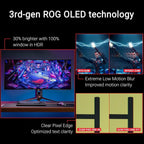 Asus ROG Swift OLED PG34WCDM 34' Ultrawide 800R Curved Gaming Monitor - 21:9 (3440 x 1440), 240Hz, 0.03ms, G-SYNC Compatible, Custom Heatsink, Uniform Brightness, Smart KVM, USB-C 90W PD, 1300nits