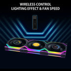 Lian Li 120mm UNI FAN SL Wireless LCD ARGB Case Fan (Black, 3-Pack) 12SLLCD1W3B