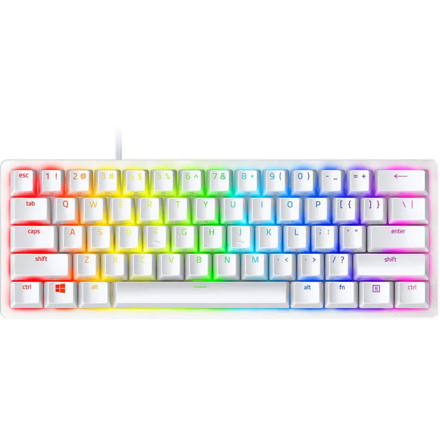 Razer Huntsman Mini RGB Gaming Keyboard, Mercury, Linear Switch, Detachable USB-C, Aluminum Build, Compact Design, RZ03-03390400-R3M1