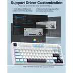 Aula F75 75% Wireless Mechanical Keyboard, Gasket Hot Swappable, Pre-Lubed Reaper Switch, RGB, Knob, 4000mAh, Blue