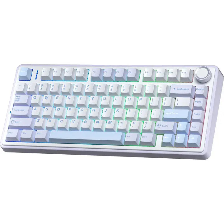 AULA F75 75% Wireless Mechanical Keyboard, Greywood V3 Hot-Swap Switches, RGB Backlit, Gasket Structure, 2.4GHz Bluetooth 5.0 USB Type-C, 4000mAh Battery, Blue