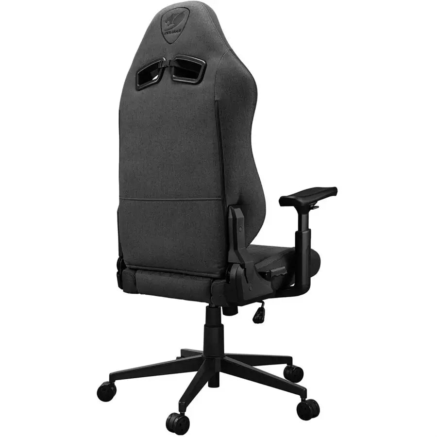 Cougar Explore Royal Gray F Gaming Chair, 3D Hyperrotation Armrests, Premium Imitation Linen Fabric, Lumbar and Neck Pillows, Textured Leatherette Backrest, Royal Gray