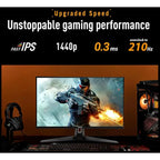 Asus TUF Gaming Series 5 VG27AQ5A Gaming Monitor, 27-inch QHD 2560x1440, 210Hz OC, Fast IPS, 0.3ms GTG, FreeSync Premium, Black