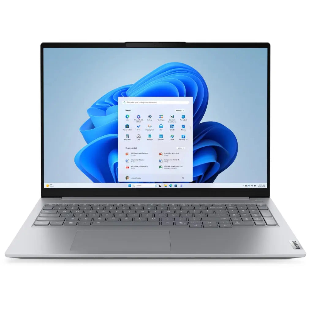 Lenovo ThinkBook 16 G9 IRL Laptop, Intel Core 7 240H, Integrated Intel Graphics, 16" WUXGA IPS 400nits, 16GB DDR5-5600 RAM, 512GB PCIe 4.0 NVMe SSD, Wi-Fi 7, Backlit Keyboard, Arctic Grey, 21US0045GQ