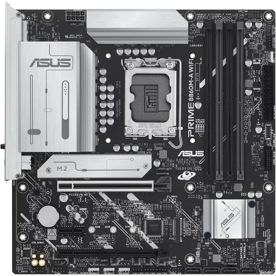 ASUS PRIME B860M-A WIFI-CSM Motherboard, Micro-ATX, LGA1851 Socket, Intel B860 Chipset, DDR5, WiFi 6E